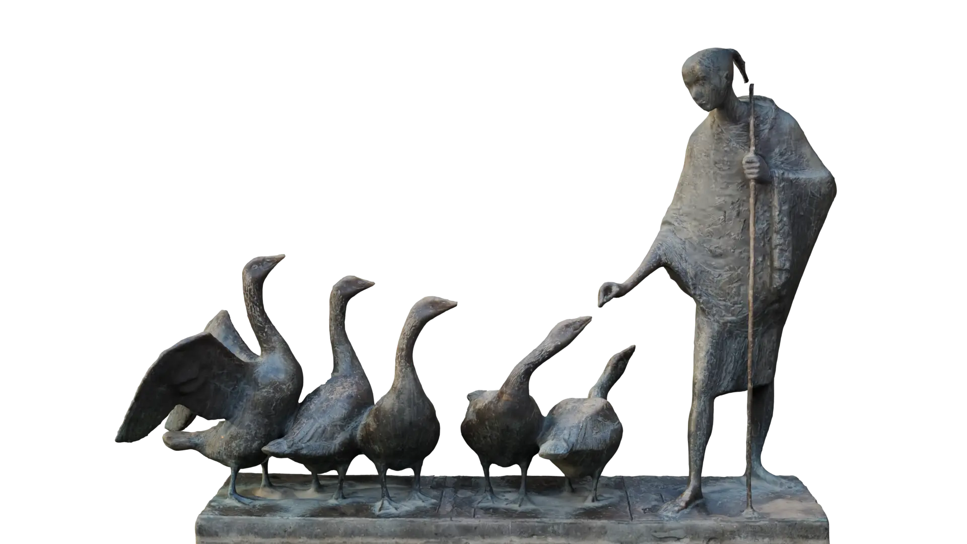 Enten und Mädchen